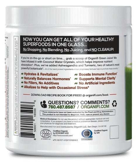 Organifi Green Juice - 30 Servings - Harmony Spring - Questions